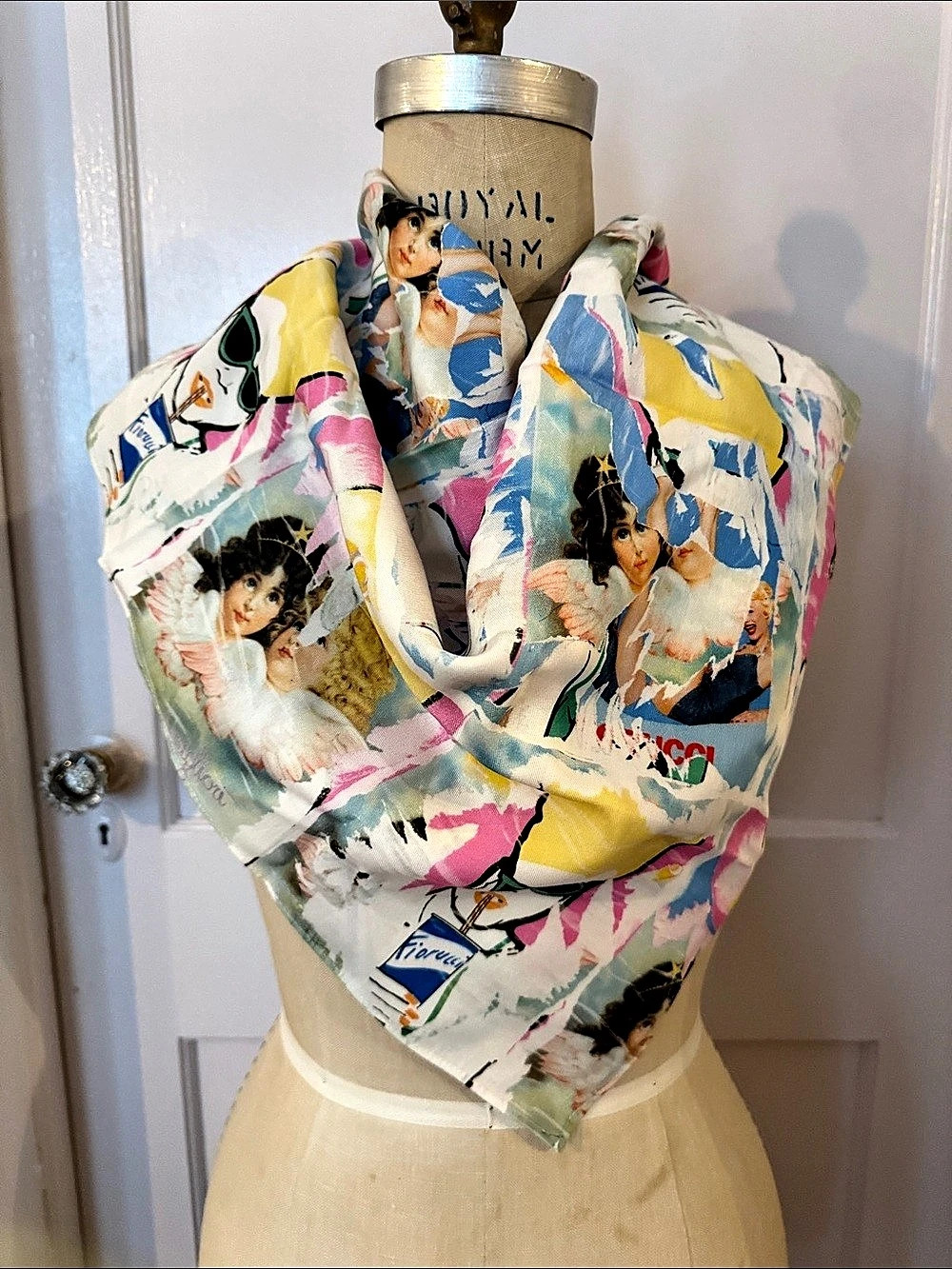 NWOT Fiorucci angel Pop Printed Scarf 26” square